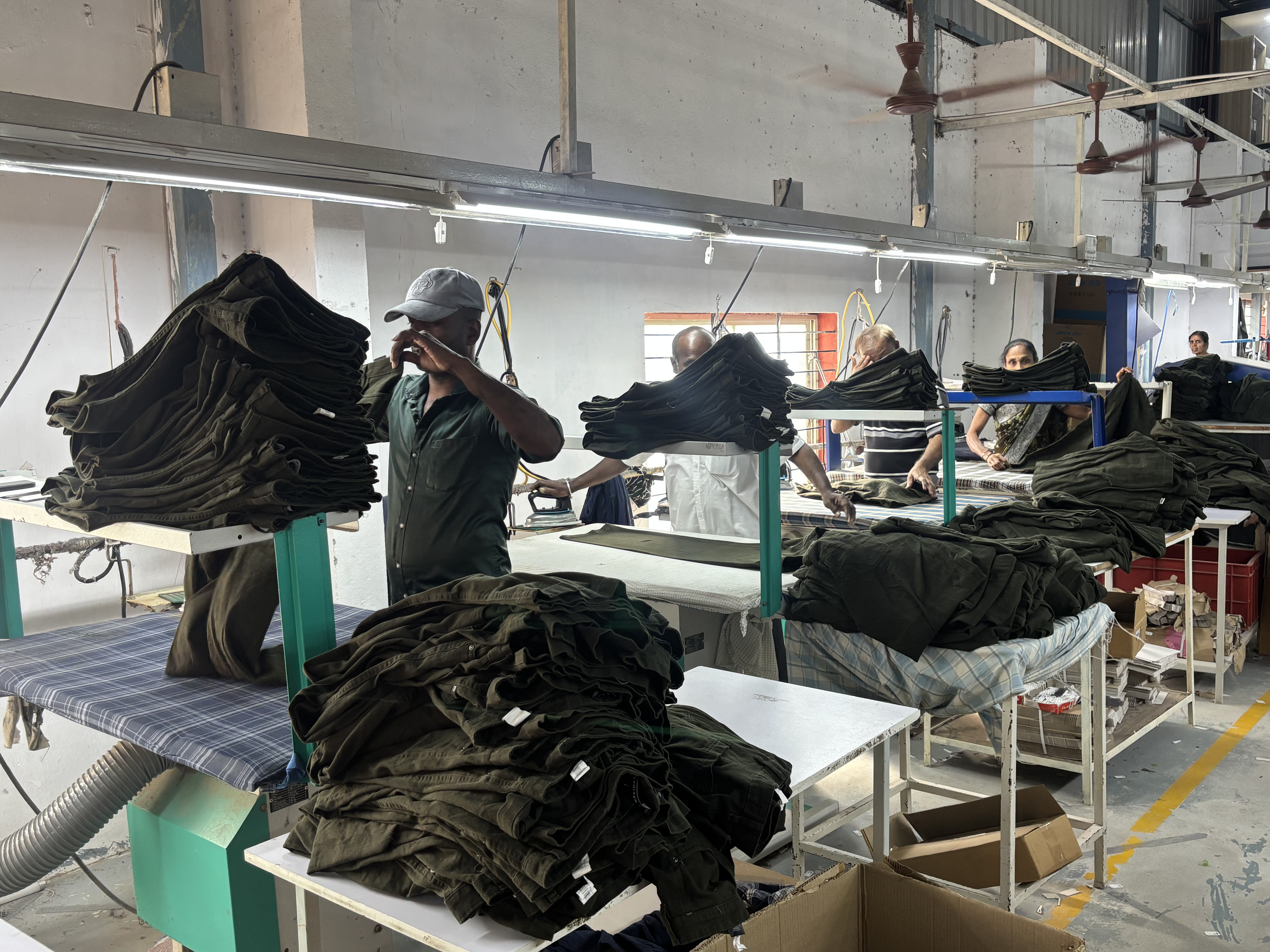Linen slim pant production — GT Exports